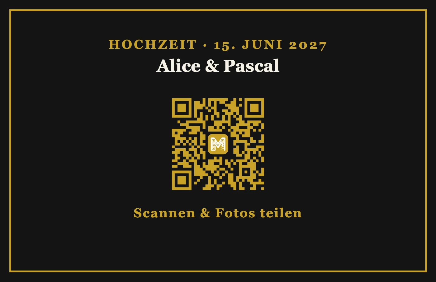 Gestaltete QR-Karte für Hochzeit