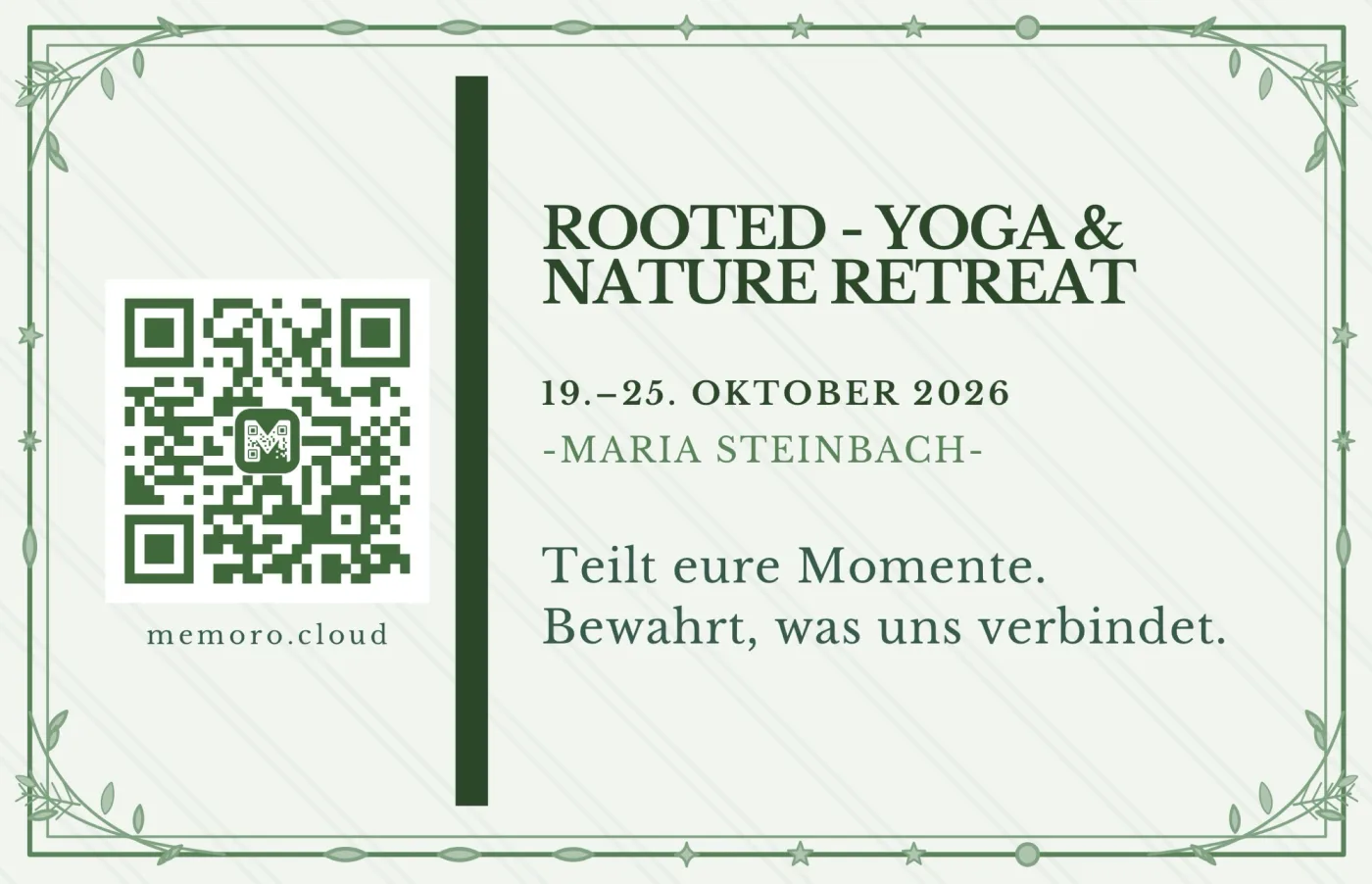 Gestaltete QR-Karte für Retreat